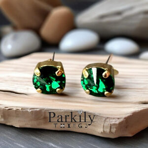 Handcrafted petite stud earrings with Swarovski crystal